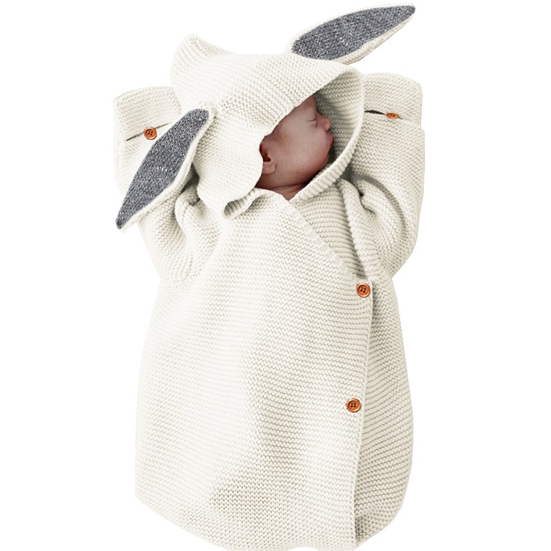 Adorable conejo beb cochecito saco de dormir primavera oto o reci n nacido beb tejido Swaddle 1 1