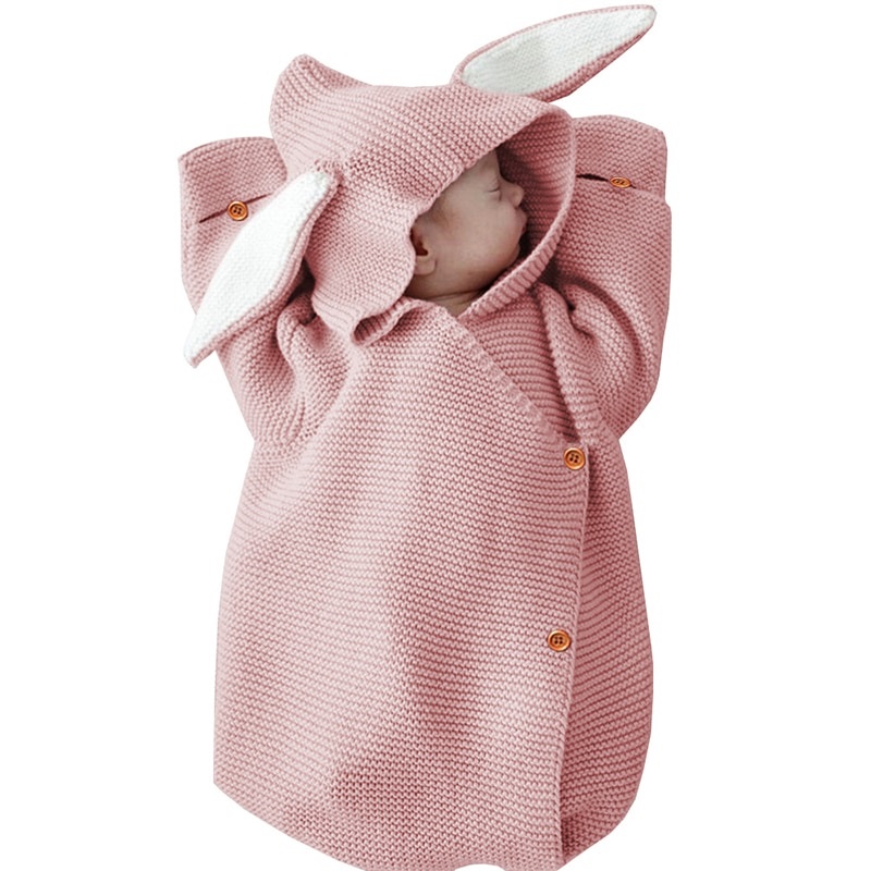 Adorable conejo beb cochecito saco de dormir primavera oto o reci n nacido beb tejido Swaddle 3 1