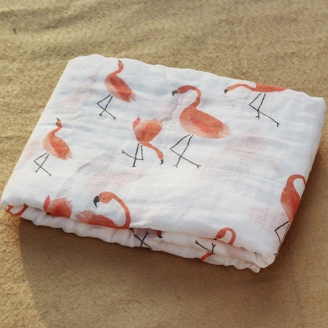 Rosa Cisne 100 algod n rosa Flamingo frutas muselina mantas de Beb Ropa de cama