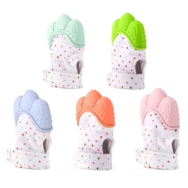 Mordedores para bebes en forma de Guantes de dentición de silicona para recién nacidos