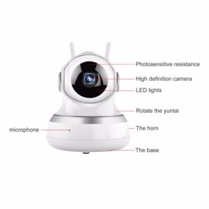 Vigilabebes rotativo con cámara HD WiFi de seguridad con soporte y sistema de detección de movimiento y visión nocturna - Imagen 3
