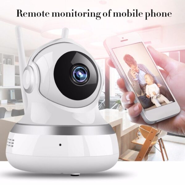 Vigilabebes rotativo con cámara HD WiFi de seguridad con soporte y sistema de detección de movimiento y visión nocturna