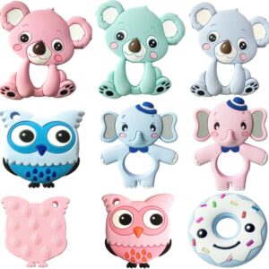 13 colores silicona Teethers Koala Animal b ho elefante beb Teether silicona masticar encantos beb dentici 6