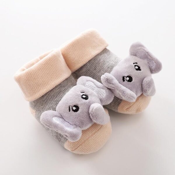 Calcetines bebe dibujos animados elefante color gris 6 o 12 meses