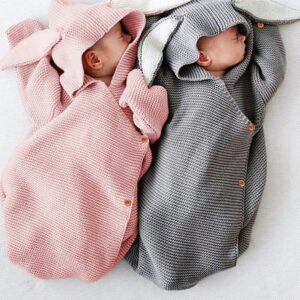 Adorable conejo beb cochecito saco de dormir primavera oto o reci n nacido beb tejido Swaddle 6