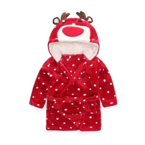 Albornoz bebe reno rojo