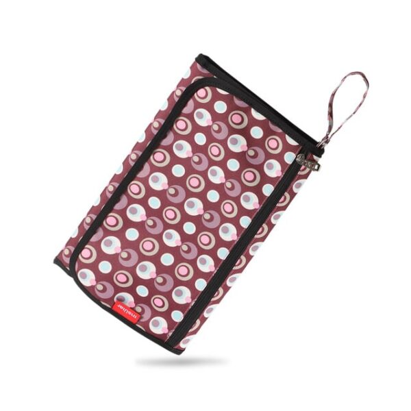 Alfrombilla cambiador portatil bebe color rojo con topos