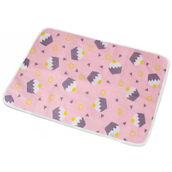 Alfrombilla cambiador portable bebe cuadrada color rosa pastel