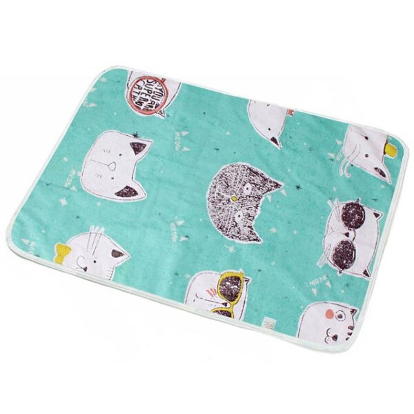 Alfrombilla cambiador portable bebe cuadrada color azul gato