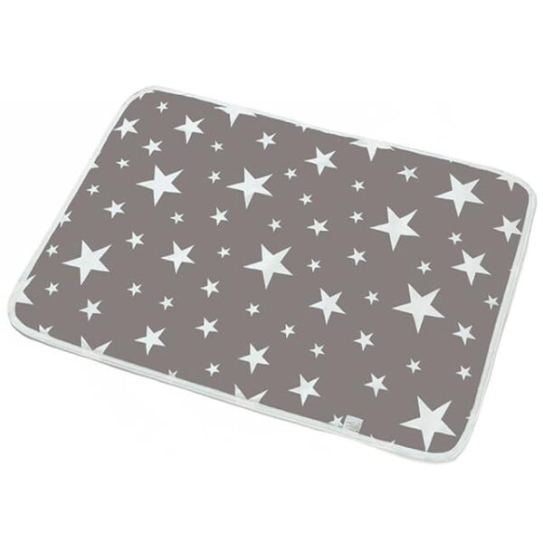 Alfrombilla cambiador portable bebe cuadrada color gris estrellas