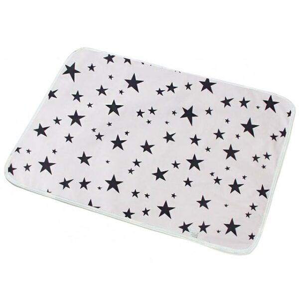 Alfrombilla cambiador portable bebe cuadrada color blanco estrellas