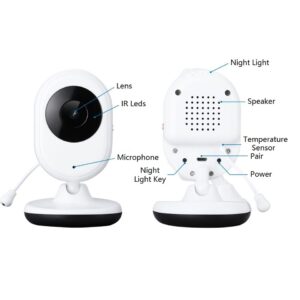 Vigilabebes Nanny con cámara y monitor de 2,4 pulgadas con audio y zoom con visión nocturna y sensores de temperatura - Imagen 4