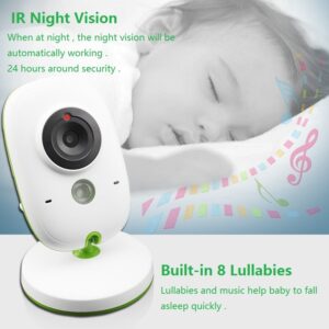 Vigilabebes Nanny de 2.0 pulgadas LCD IR con visión nocturna y control de temperatura con modo Vox - Imagen 7