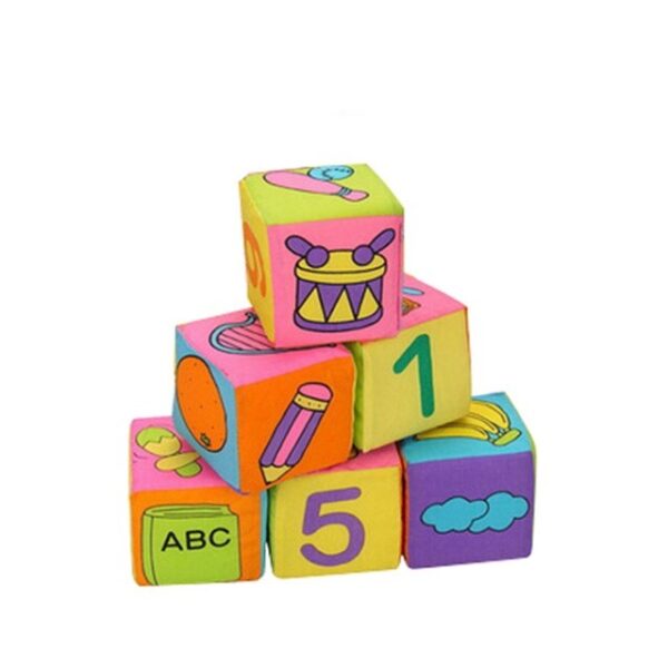 Cubos construcción apilables de tela para bebe color aleatorio 1 unidad