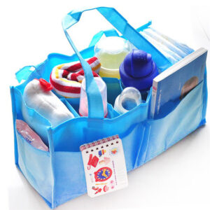 Bolsa portátil plegable con asas de algodón multifuncional para mamá (varios colores) - Imagen 3