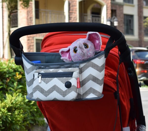 Bolso para cochecito de bebé con compartimento para pañal, biberón y accesorios de viaje