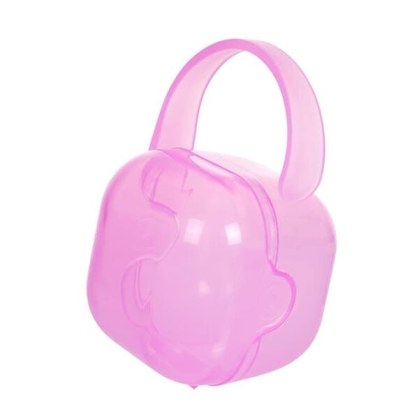 Portachupete de plástico color rosa