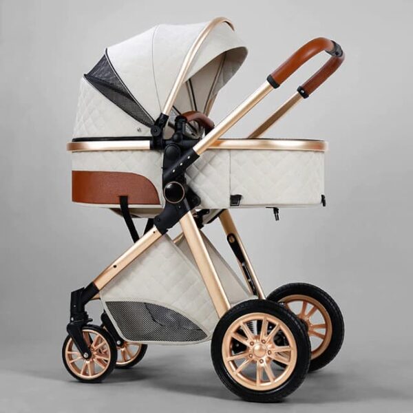 Cochecito bebe 3 en 1 de tipo alto color beige blanco