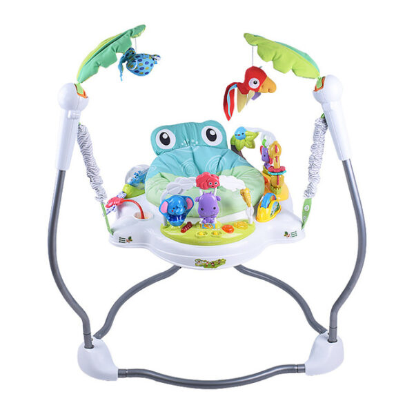 Saltador y columpio eléctrico para bebe en forma de parque móvil en forma de rana tropical