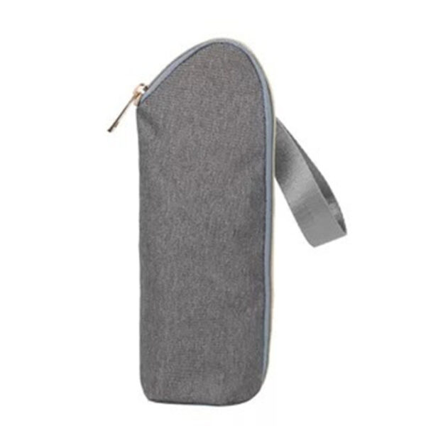 Funda portabiberones con aislamiento térmico color gris