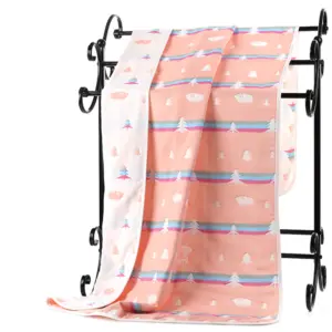 Manta de algodón de 6 capas gruesas de muselina para recién nacidos de tamaño 110 x 110 cm (varios colores y diseños a elegir) - Imagen 43