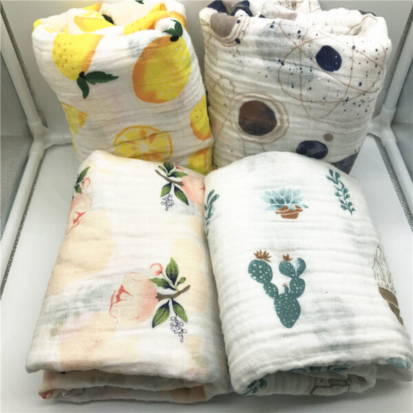 Muselina y Manta de algodón - fibra de bambú para bebé de alta calidad apta como toalla de baño (varios colores)
