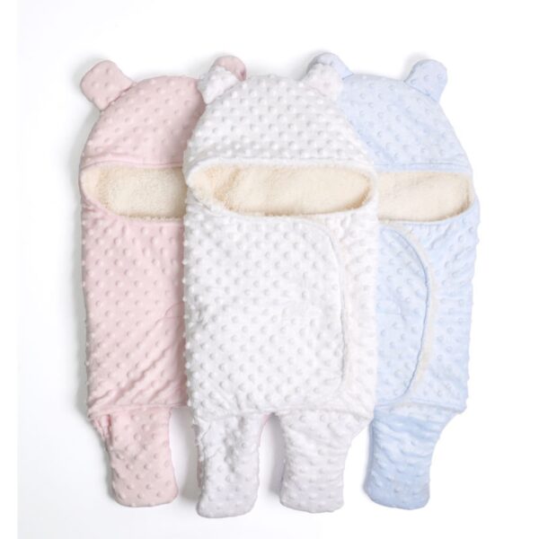 Arrullo de bebe en forma de manta de oso suave para recién nacidos para invierno (Varios colores disponibles)