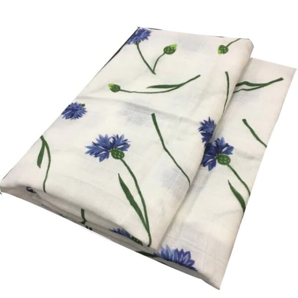 Manta de algodón de hortensia azul