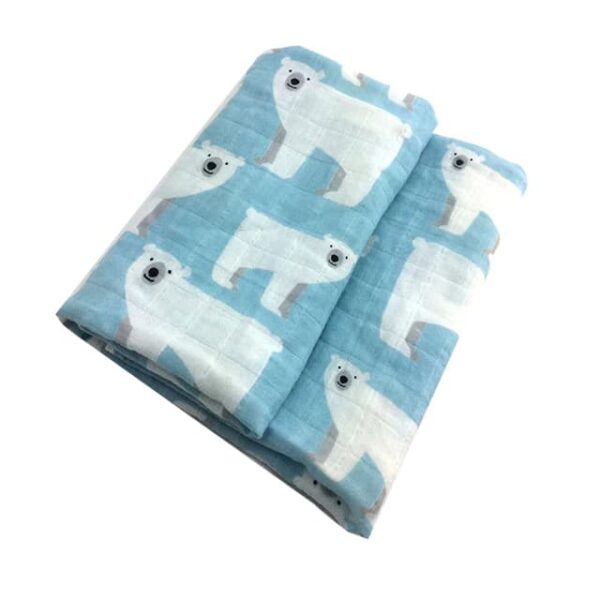 Manta de algodón azul oso polar