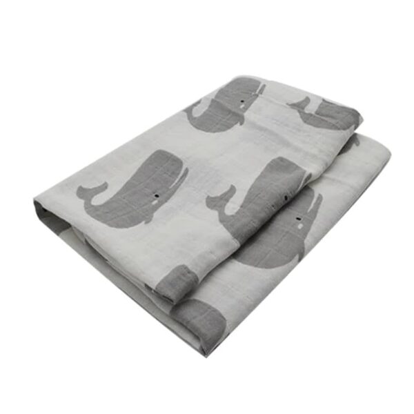 Manta algodón gris de ballena