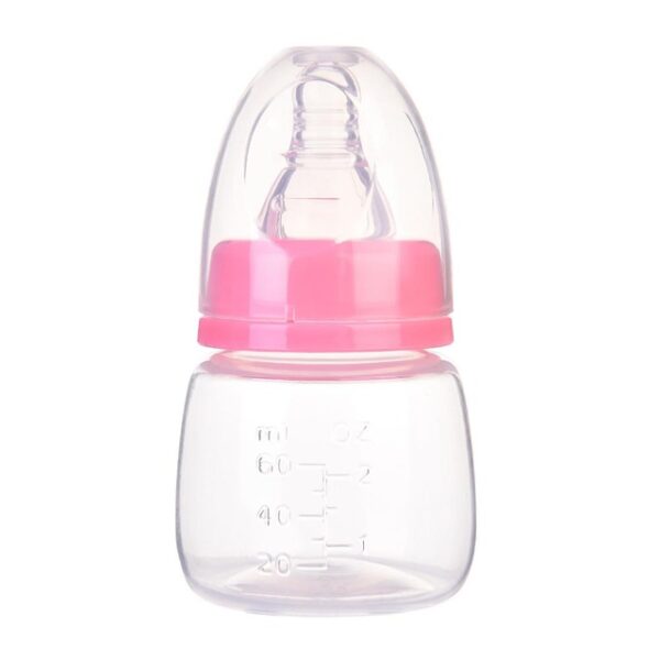 Mini biberón 60 ml color rosa sin BPA