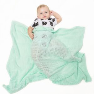 Manta de algodón de ganchillo suave para bebé recién nacido para verano (Varios Colores) - Imagen 13