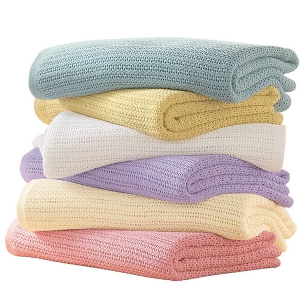 Manta de algodón de ganchillo suave para bebé recién nacido para verano (Varios Colores)