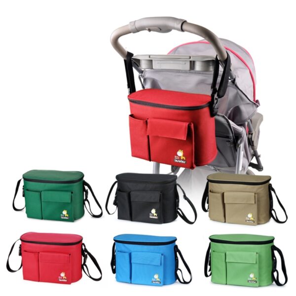 Bolso maternidad y neceser para cochecito con aislamiento térmico impermeable con compartimento para pañales y biberón