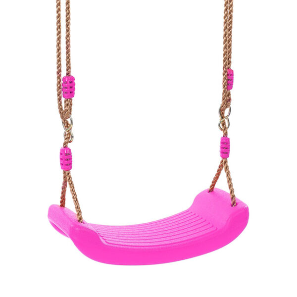Columpio de plástico con cuerdas color rosa
