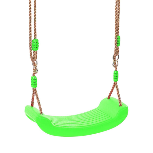 Columpio de plástico con cuerdas color verde