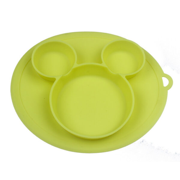 Plato de bebe de silicona color verde