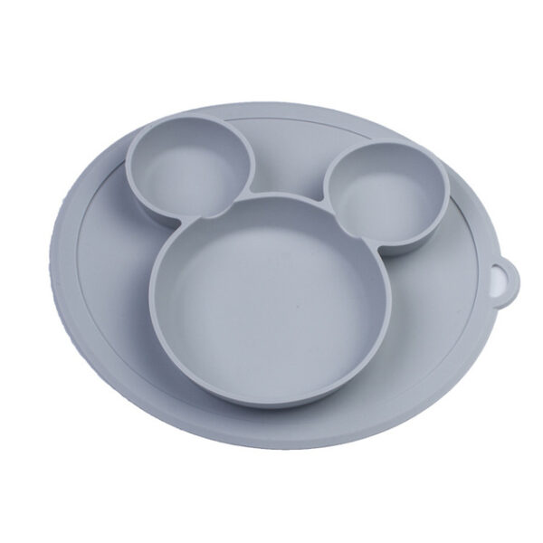 Plato de bebe de silicona color gris