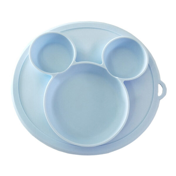 Plato de bebe de silicona color azul cielo