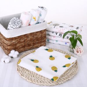 Muselina Blanca con dibujos de Frutas 100% algodón adecuado para dormir y proteger de 120 x 120 cm para bebes de 0 - 24 meses (varios diseños) - Imagen 2