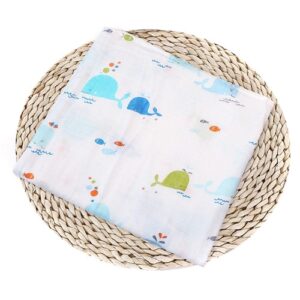 Muselina Blanca con dibujos de Frutas 100% algodón adecuado para dormir y proteger de 120 x 120 cm para bebes de 0 - 24 meses (varios diseños) - Imagen 17
