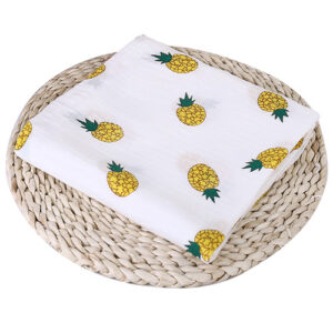 Muselina Blanca con dibujos de Frutas 100% algodón adecuado para dormir y proteger de 120 x 120 cm para bebes de 0 - 24 meses (varios diseños) - Imagen 20