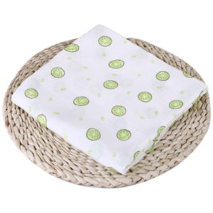 Muselina Blanca con dibujos de Frutas 100% algodón adecuado para dormir y proteger de 120 x 120 cm para bebes de 0 - 24 meses (varios diseños) - Imagen 22