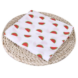 Muselina Blanca con dibujos de Frutas 100% algodón adecuado para dormir y proteger de 120 x 120 cm para bebes de 0 - 24 meses (varios diseños) - Imagen 23