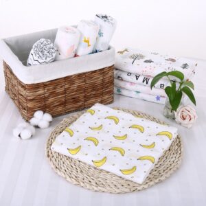 Muselina Blanca con dibujos de Frutas 100% algodón adecuado para dormir y proteger de 120 x 120 cm para bebes de 0 - 24 meses (varios diseños) - Imagen 3