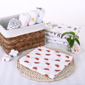 Muselina Blanca con dibujos de Frutas 100% algodón adecuado para dormir y proteger de 120 x 120 cm para bebes de 0 - 24 meses (varios diseños) - Imagen 4