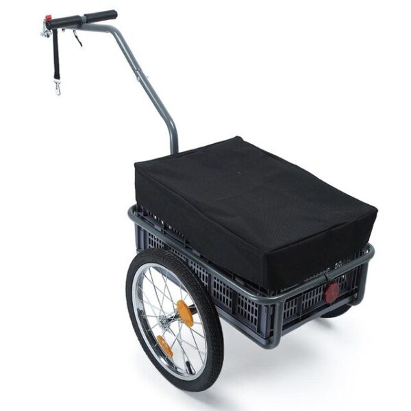 Remolque para bicicleta plegable con gran capacidad de carga color gris