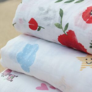 Rosa Cisne 100 algod n rosa Flamingo frutas muselina mantas de Beb Ropa de cama infantil 3