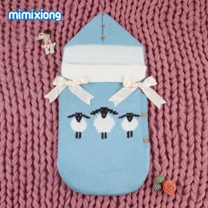 Saco de dormir con ovejas estilo navideño para cochecito en invierno para bebes de 3 a 12 meses (varios colores y tamaños) - Imagen 2