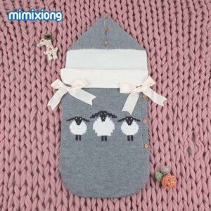 Saco de dormir con ovejas estilo navideño para cochecito en invierno para bebes de 3 a 12 meses (varios colores y tamaños) - Imagen 7